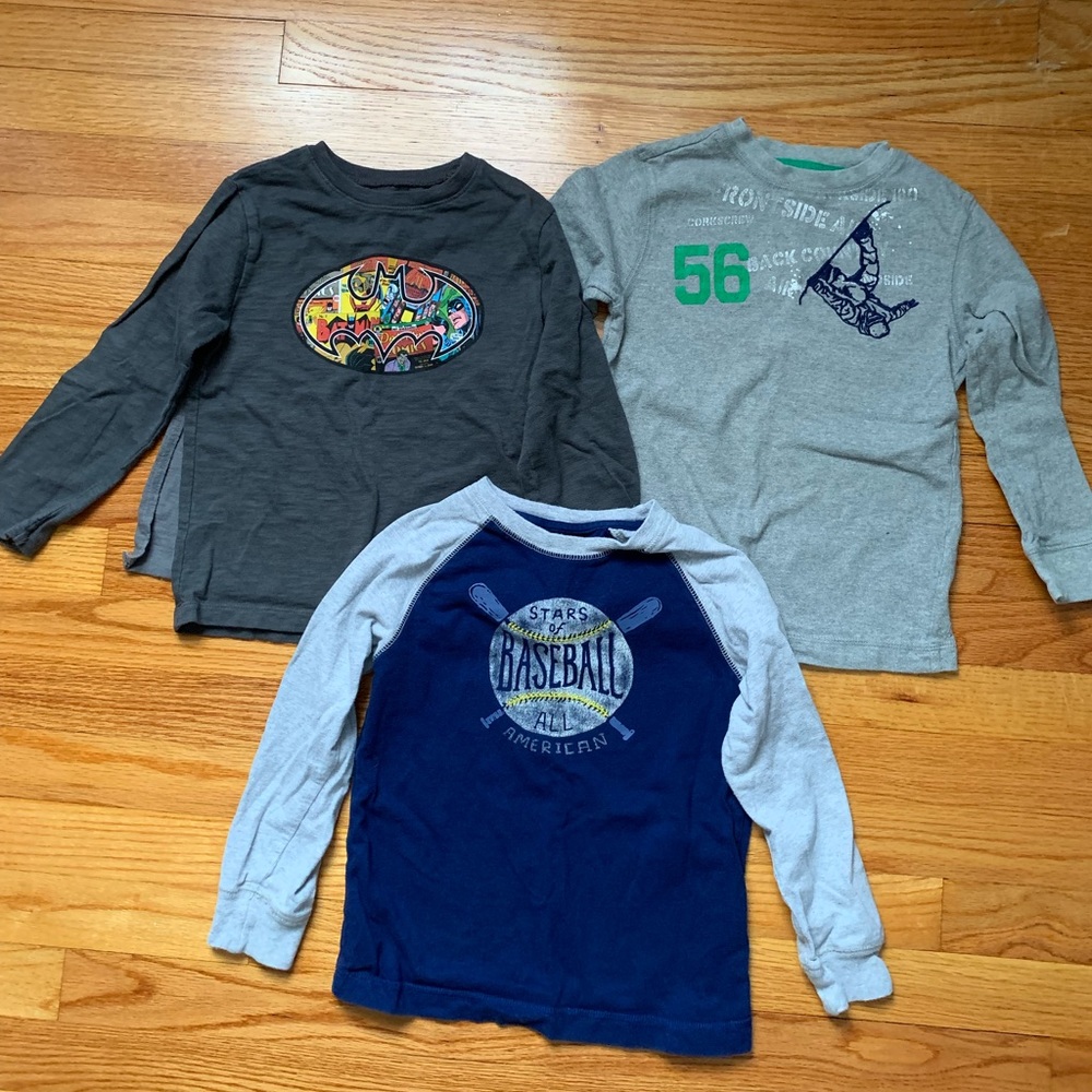 3 Boys size 5 long sleeve shirts